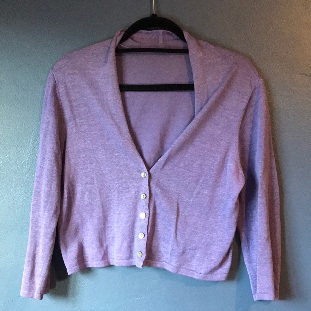 Purple/lilac linen cardigan